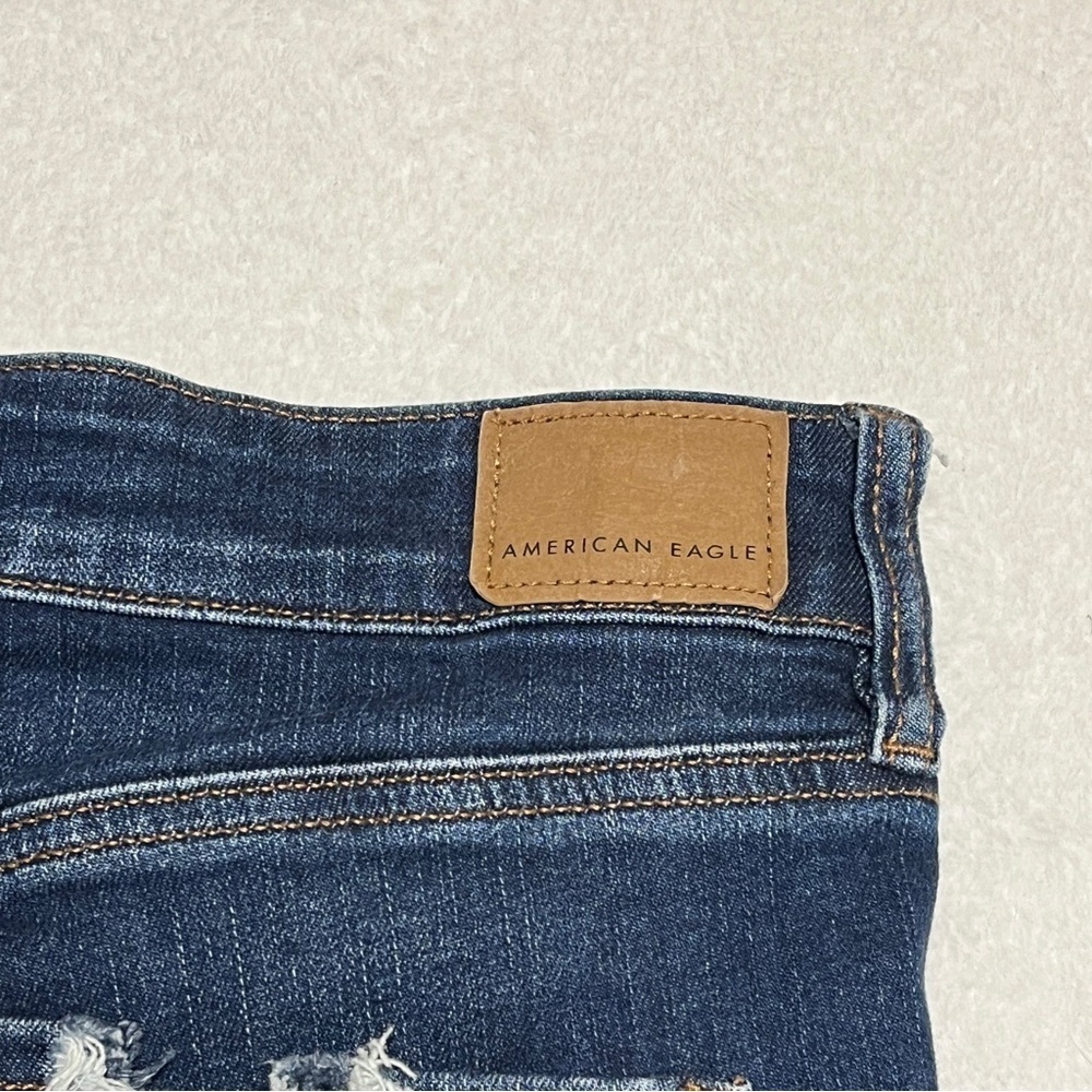 American Eagle Next Level Stretch Hi-Rise Jeggings Distressed Blue 4S - Picture 6 of 15